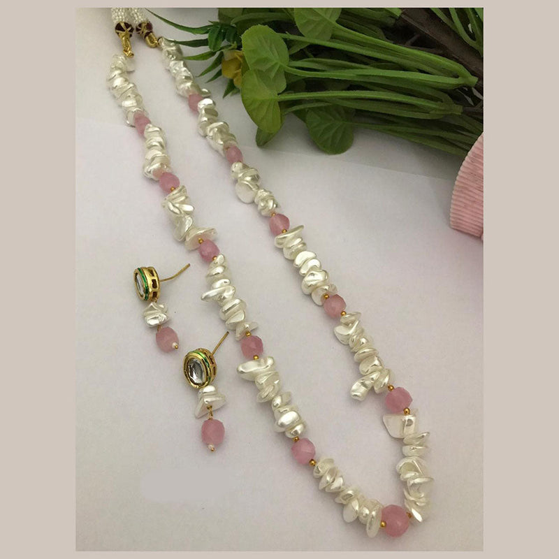 FS Collection Gold Plated Mother Of Pearl Necklace Set