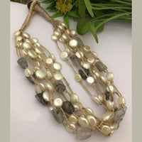 FS Collection Gold Plated Mother Of Pearl Necklace Set