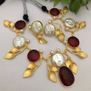 FS Collection Gold Plated Mother Of Pearl Necklace Set