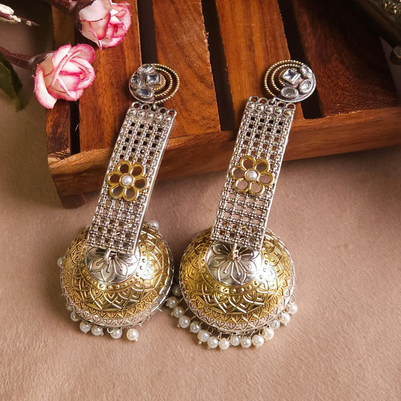 FS Collection Gold Plated Jhumki Earrings