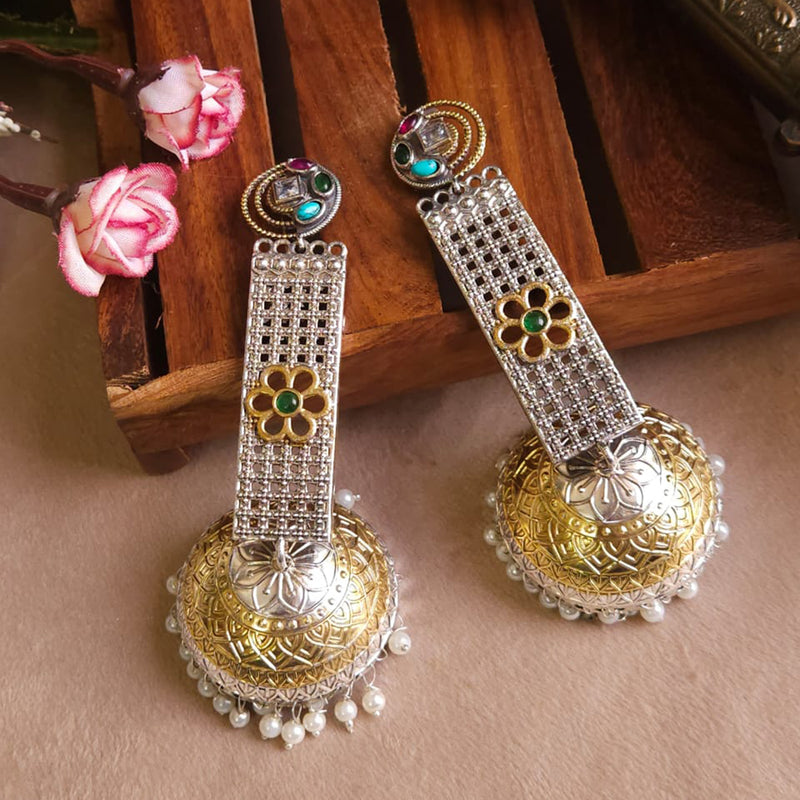 FS Collection Gold Plated Jhumki Earrings