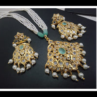 FS Collection Gold Plated Pota Stone Long Necklace Set