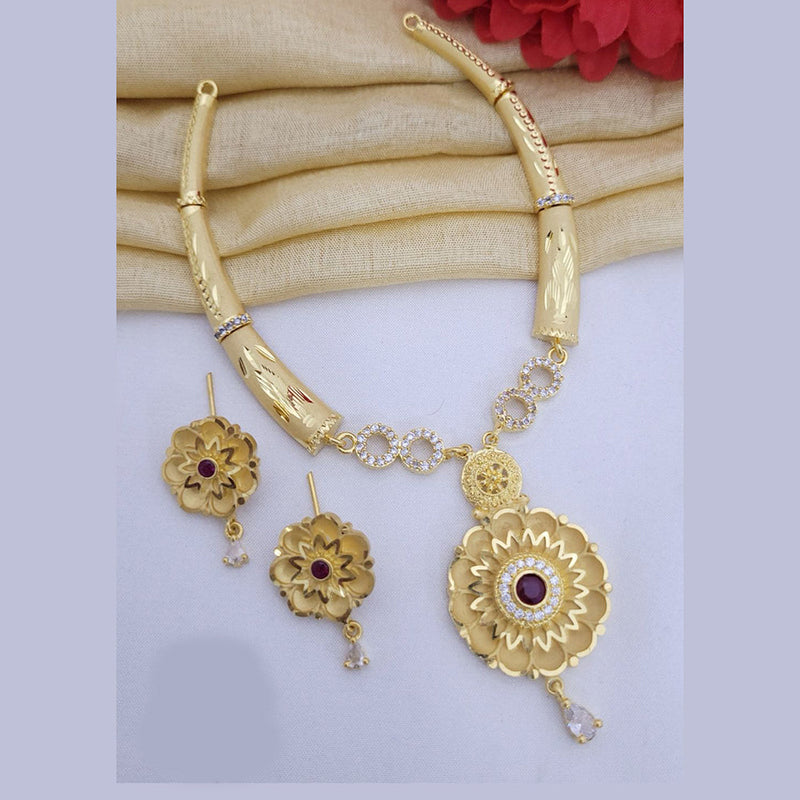 FS Collection Gold Plated Austrian Stone Necklace Set