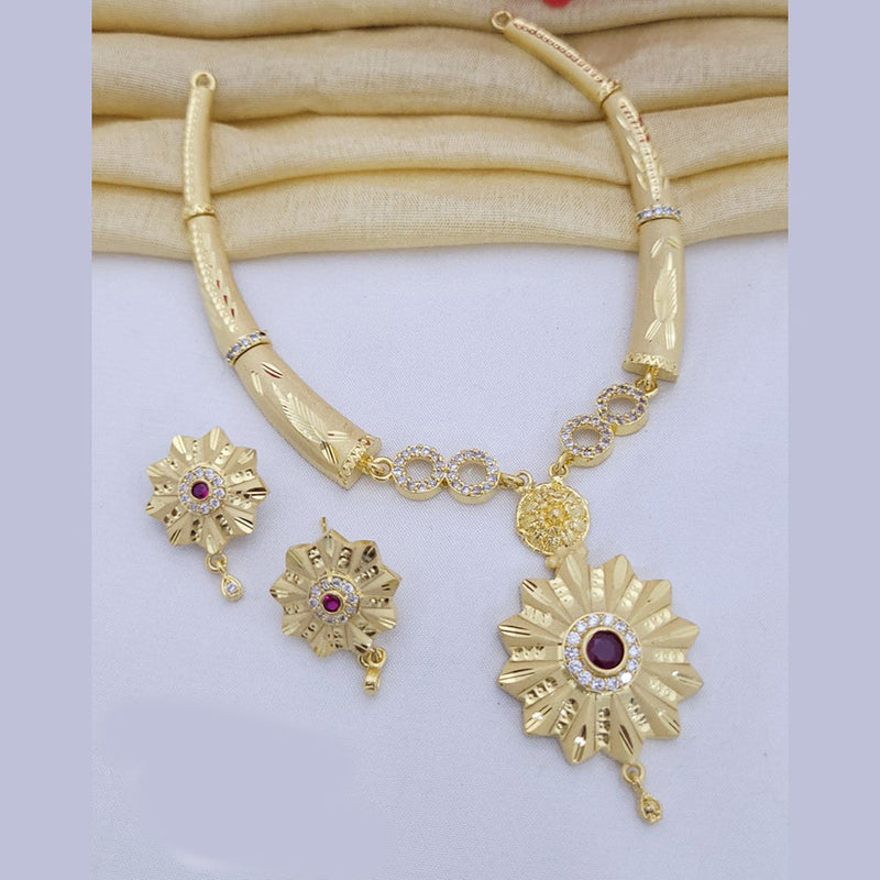 FS Collection Gold Plated Austrian Stone Necklace Set