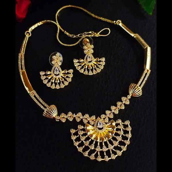 FS Collection Gold Plated AD Stone Necklace Set