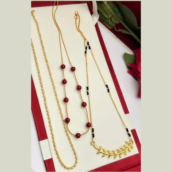 FS Collection Gold Plated Pearls Combo Set