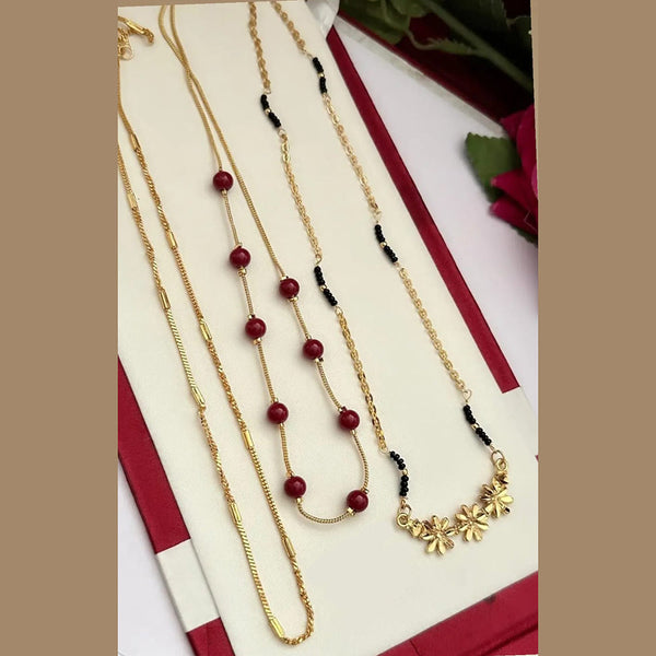 FS Collection Gold Plated Pearls Combo Set