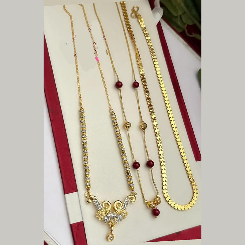 FS Collection Gold Plated Pearls Combo Set