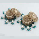 FS Collection Gold Plated Crystal Stone And Pearls Jhumki