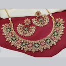FS Collection Gold Plated Crystal Stone Necklace Set