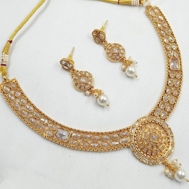 FS Collection Gold Plated Crystal Stone Necklace Set