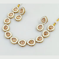 FS Collection Gold Plated Kundan Stone And Meenakari Necklace Set