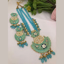 FS Collection Gold Plated Kundan Stone And Meenakari Long Necklace Set