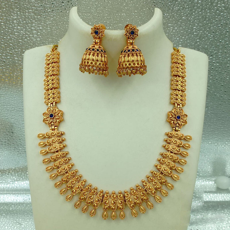 FS Collection Gold Plated Pota Stone Necklace Set