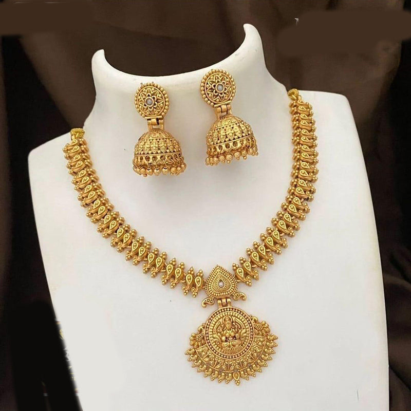 FS Collection Gold Plated Temple Necklace Set