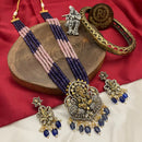 FS Collection Gold Plated Polki Kundan Pearls Lord Ganesha Necklace Set