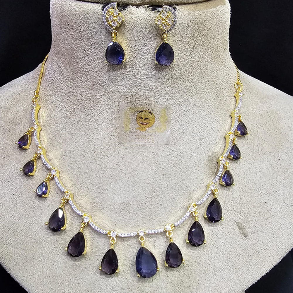 FS Collection Gold Plated Austrian Stone Necklace Set