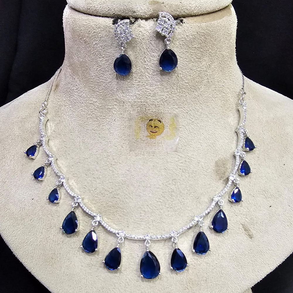 FS Collection Silver Plated Austrian Stone Necklace Set