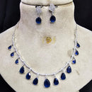 FS Collection Silver Plated Austrian Stone Necklace Set