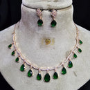 FS Collection Rose Gold Plated Austrian Stone Necklace Set