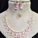 FS Collection Rose Gold Plated Austrian Stone Necklace Set