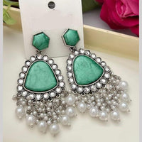 FS Collection Silver Plated Pearl Dangler Earrings