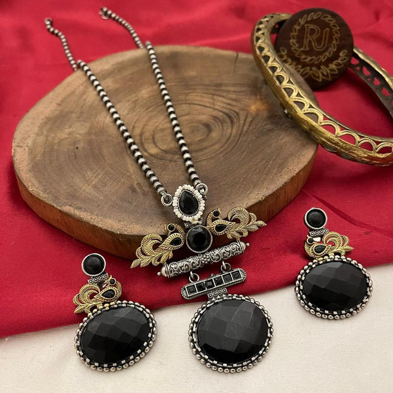 FS Collection Oxidised Plated Necklace Set