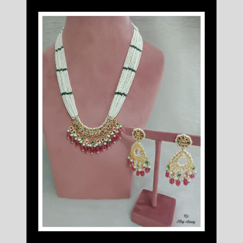 FS Collection Gold Plated Pearl  Necklace Set