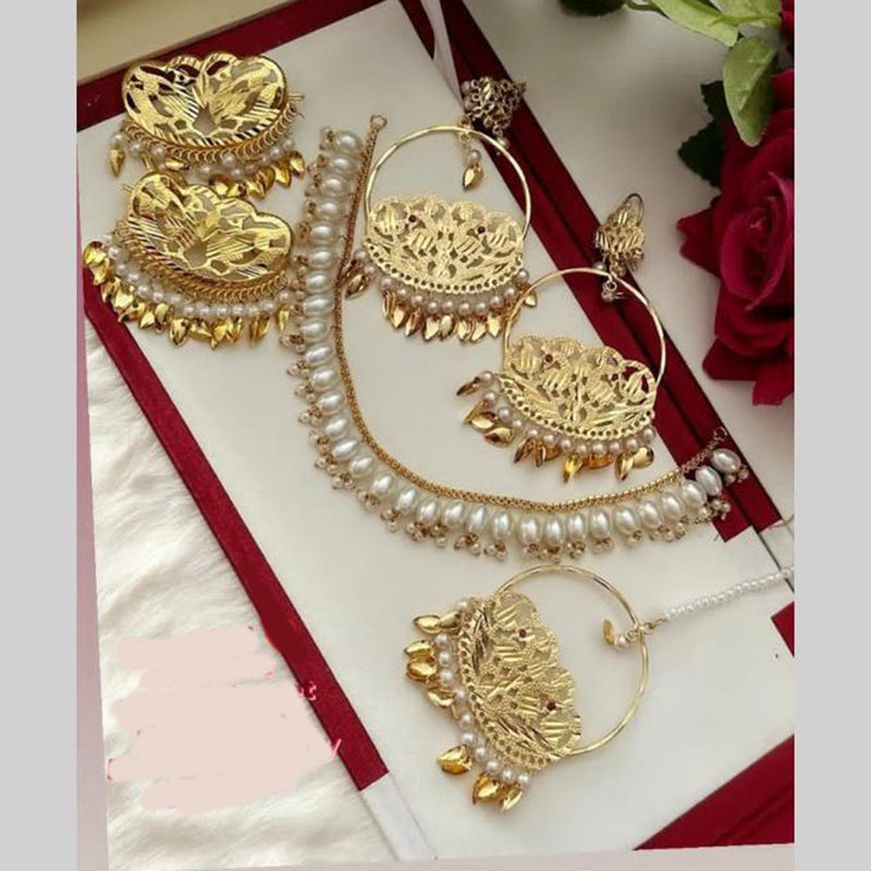 FS Collection Gold Plated Pearl  Necklace Set