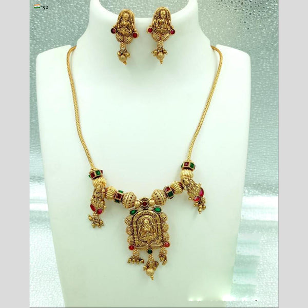 FS Collection Gold Plated Pota Stone Necklace Set