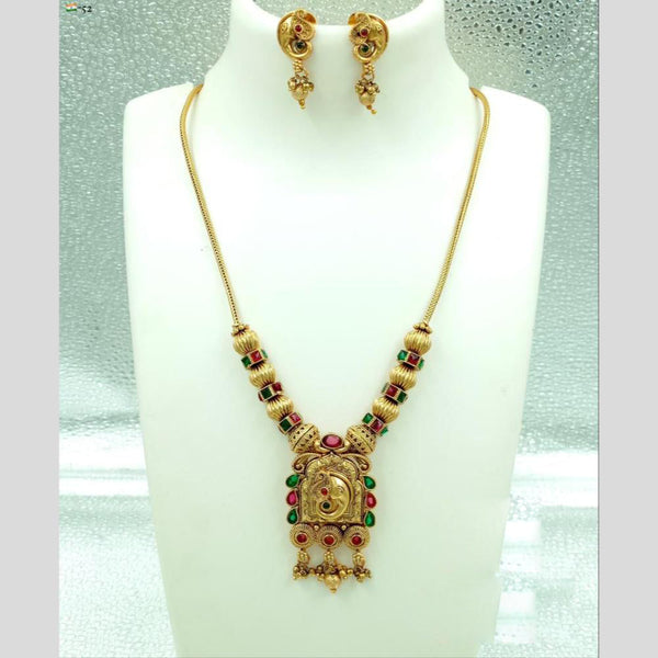 FS Collection Gold Plated Pota Stone Necklace Set