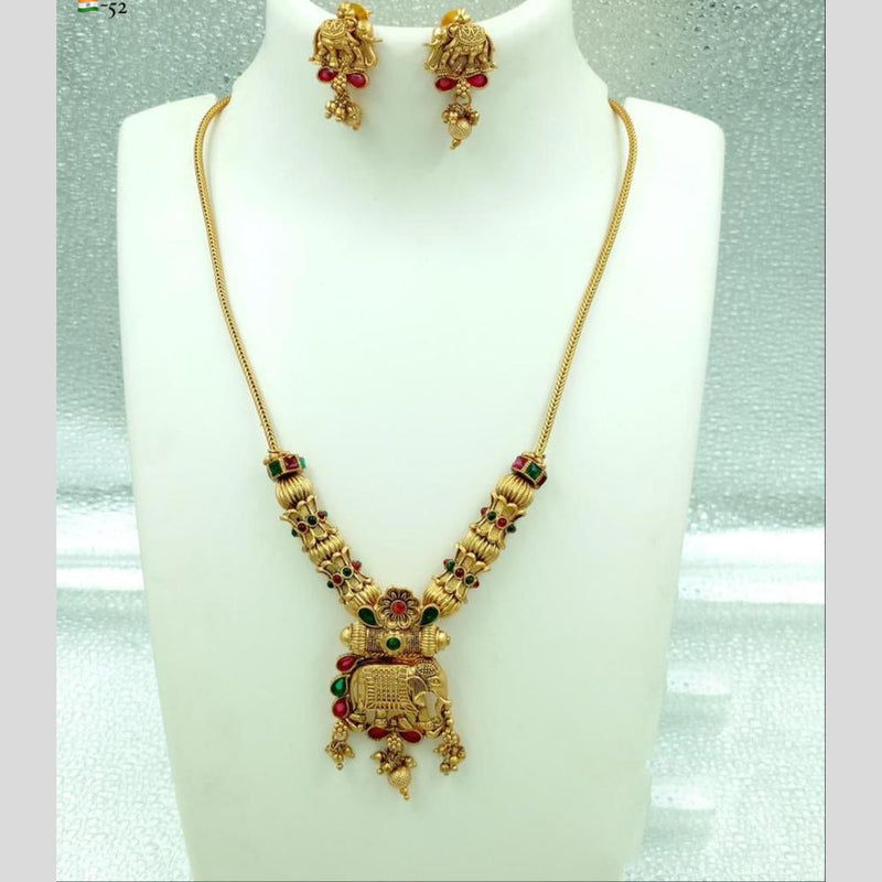 FS Collection Gold Plated Pota Stone Necklace Set