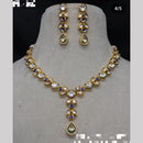 FS Collection Gold Plated Kundan Stone  Necklace Set