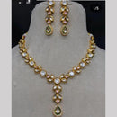 FS Collection Gold Plated Kundan Stone  Necklace Set
