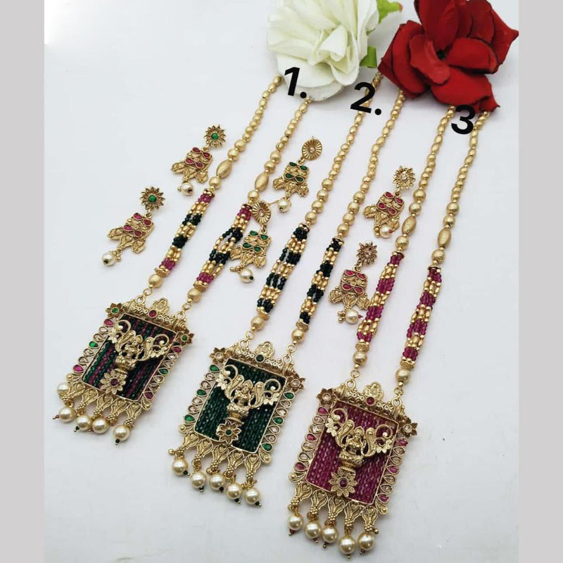 FS Collection Gold Plated Long Necklace Set (1 Piece Only Assorted Design)