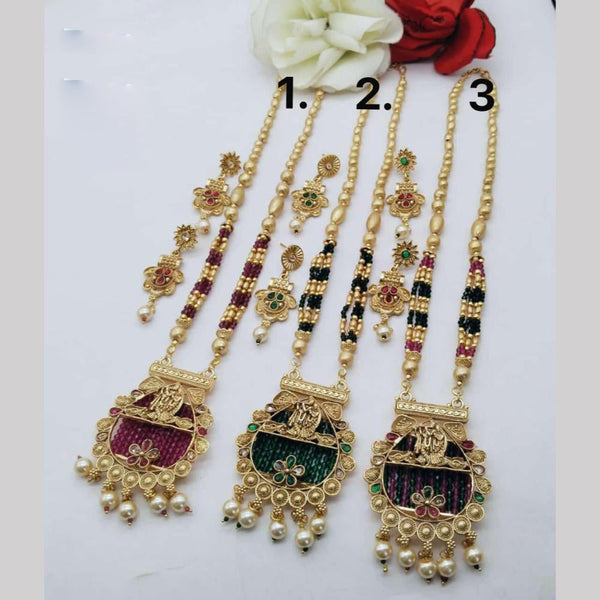 FS Collection Gold Plated Long Necklace Set (1 Piece Only Assorted Design)