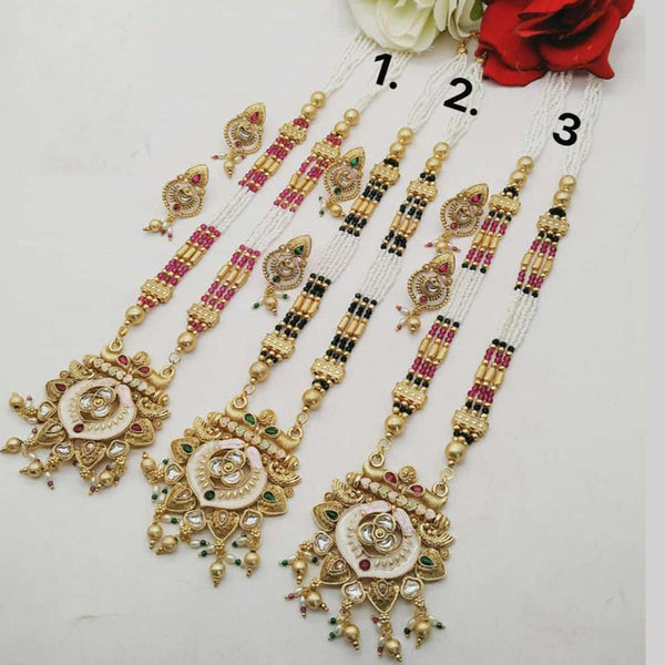 FS Collection Gold Plated Long Necklace Set (1 Piece Only Assorted Design)