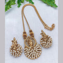 FS Collection Gold Plated  Pearls Lord Krishna Necklace Set