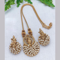 FS Collection Gold Plated  Pearls Lord Krishna Necklace Set
