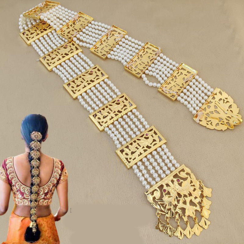 FS Collection Gold Plated Beads Hair Choti