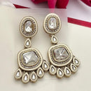 FS Collection Gold Plated Kundan Stone And Meenakari Dangler Earrings