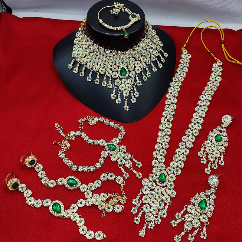 FS Collection Gold Plated Austrian Stone Bridal Set