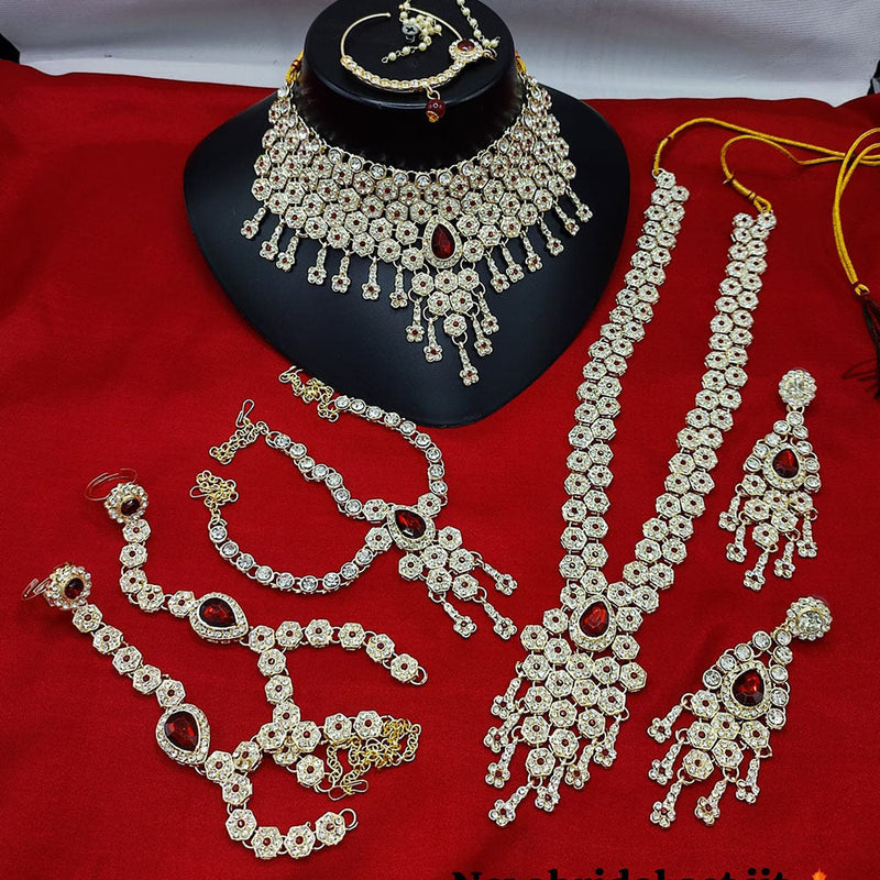 FS Collection Gold Plated Austrian Stone Bridal Set