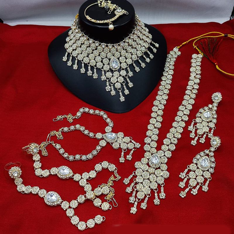 FS Collection Gold Plated Austrian Stone Bridal Set