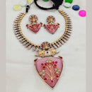 FS Collection 2 Tone Plated Pota Stone Necklace Set