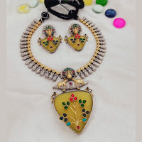 FS Collection 2 Tone Plated Pota Stone Necklace Set