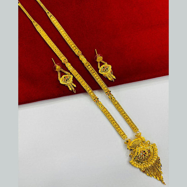 FS Collection Gold Plated Long Necklace Set