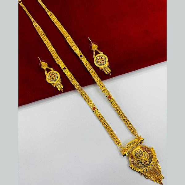 FS Collection Gold Plated Long Necklace Set