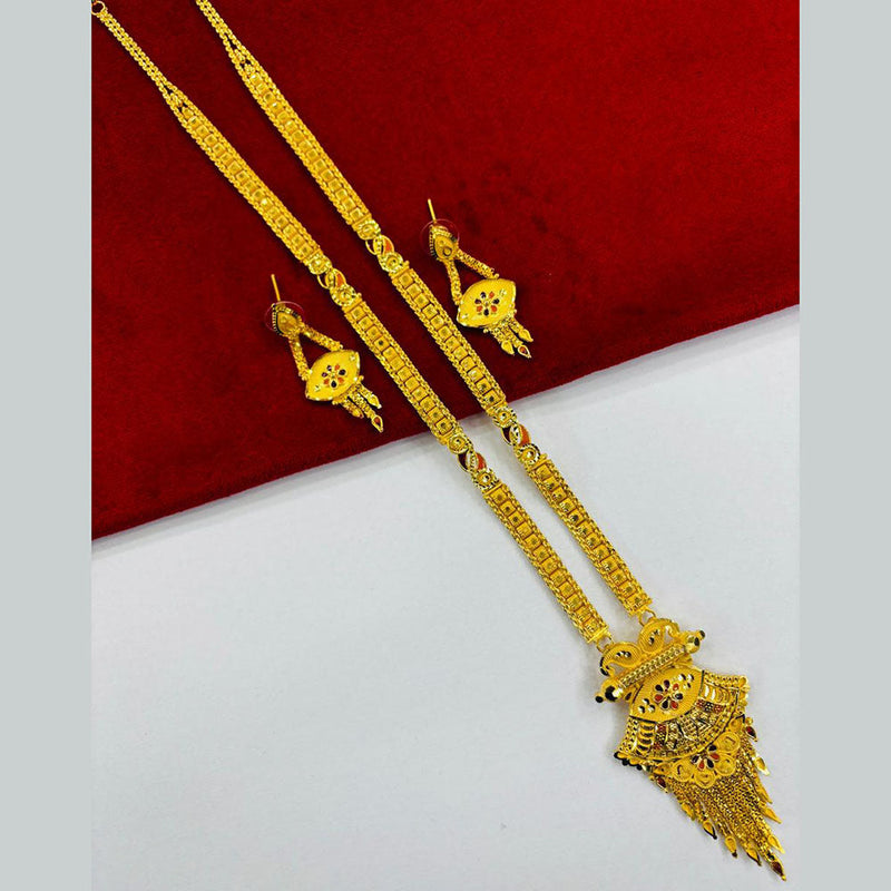 FS Collection Gold Plated Long Necklace Set