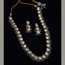 FS Collection Gold Plated Kundan Stone And Beads Necklace Set